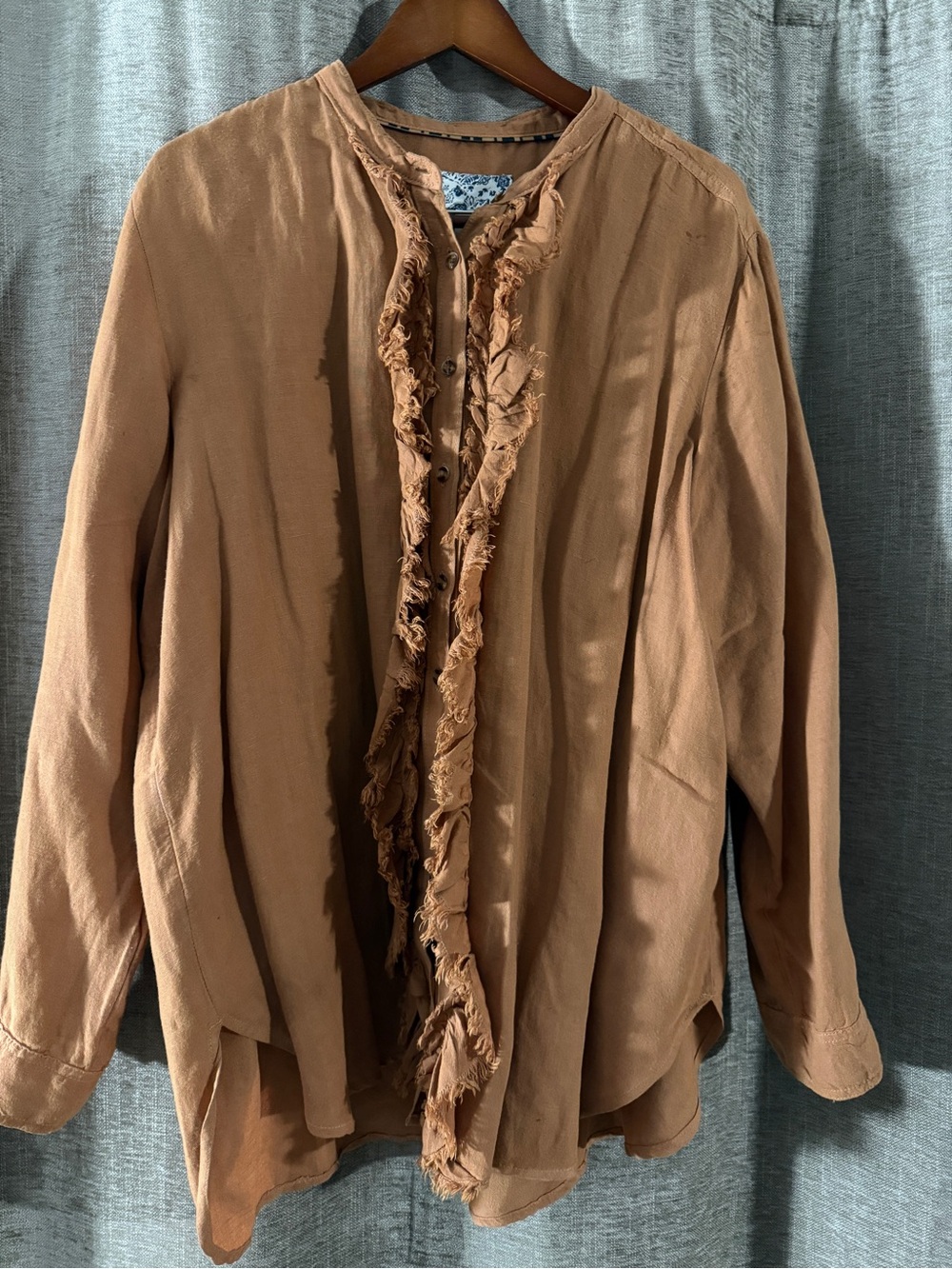 Pilcro Rust Ruffle Button-Front Shirt - Picture 7 of 7